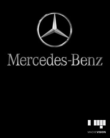 Mercedes-Benz logo on Mackevision automotive visualization card